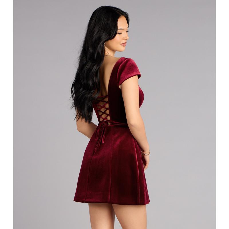 Dana Velvet A-Line Mini Dress