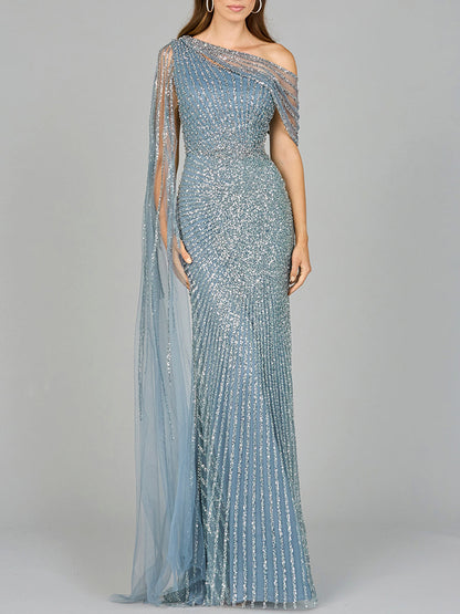 One Shoulder Fitted Gown