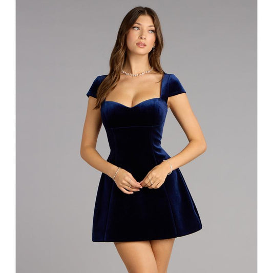 Dana Velvet A-Line Mini Dress