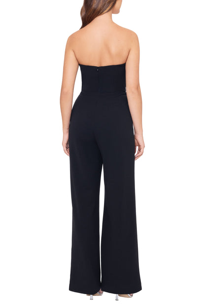 Betsy and Adam Tasha Strapless Back Zipper Side Pockets Tuxedo Jumpsuit